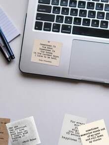 SHEIN 60 件复古名人名言贴纸，防水乙烯基涂鸦贴纸，适用于笔记本电脑、行李箱、滑板、手机、DIY 贴花、美学贴纸 - 彩色 - 查看 6