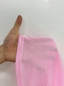 Sovereign Charm 女士健身瑜伽无袖宽松穿孔面料运动背心 - 粉色 - 查看 6