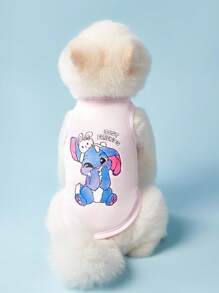 PETSIN 2件套宠物通用蓝色兔子可爱卡通印花时尚休闲舒适透气狗狗背心