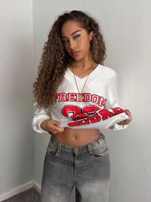 StreetHx Women's Sports Street Number Jersey Sweatshirt Pullover Fall