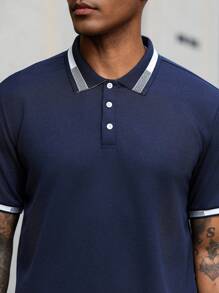 Manfinity Homme Sports Style Men Polo Co-Ords In Breathable Fabric With Regular Sleeves And Pocket Casual Two Pieces Set Men Men Summer Set