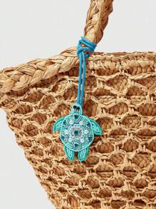 ROMWE Fairycore 1 件手工串珠海洋风格度假元素亮片皮包饰物 - 彩色 - 查看 5