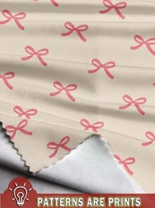 SHEIN Baby Girl Cute Mini Pink Bow Print Casual Short Sleeve T-Shirt & Fitted Shorts Set, Suitable For Spring & Summer - Multicolor - View 8
