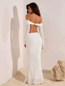 Opulessa Textured Sequin Fabric Off Shoulder Long Sleeve Top And Fish Tail Skirt Sexy Party 2 Pieces Set For Women White Two Piece Set Lace Two Piece Set White Lace Two Piece Set Cream Two Piece Set Off The Shoulder Two Piece Set White Lace Two Piece Outfit Off Shoulder Two Piece Set Autumn Beautiful Dress,Off The Shoulder - Black - View 2