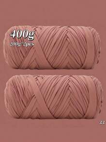 400克（200克*2），2绞装优质高弹布条纱线，适用于手工编织包袋、篮子、地毯、鞋子、各种家居用品和DIY手工艺品，有多种颜色可供选择 - 2卷布條 - 查看 45