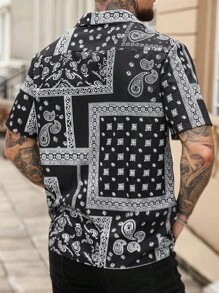 Manfinity Dauomo Men's Summer Holiday Short Sleeve Casual Shirt With Paisley Print - Multicolor - View 2