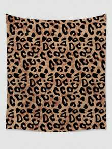 ROMWE Grunge Punk 1pc Chic European & American Leopard Print Polyester Tapestry, Suitable For Daily Living Room Bedroom Wall Decor, Camping Decor, All Season Tapestry - Multicolor - View 1
