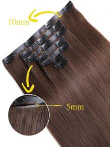 Seamless Clip Ins 7pcs Dark Brown 130g/150g Full Head Seamless PU Clip Ins Extensions 100% Cuticle Aligned Double Drown Remy Human Hair Invisiable Clip In Hair Extensions Hair Extentions - S4 - View 4