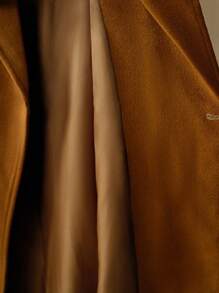 Arave Women's Wool Fabric, Loose H-Shaped, Lapel Collar, Large Pockets, Patch Pocket Design, Daily Commuting  Long Trench Coat  Back To School Fall Women Clothes Fall Clothes For Women Office Outfits For Women Maillard Style