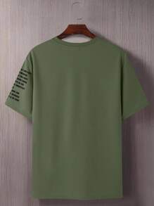 Manfinity Homme 男士夏季休闲标语图案T恤