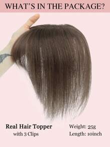 9AM Hair 10英寸女士假发片真人发片适合头发稀疏的女性的假发片，带刘海夹 - S6 - 查看 4