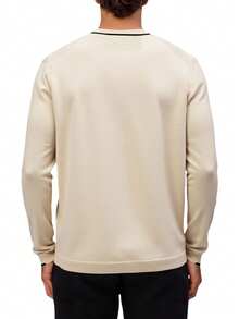 Hugo Boss Áo thun cổ tròn tay dài dáng rộng thoải mái Ever-X_CN dành cho nam - 131 Mở Trắng - Xem 2