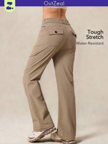 OutZeal 女士户外裤 露营徒步 防水弹力修身喇叭裤腿带口袋