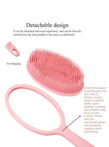 1 件硅胶背部磨砂膏，适用于淋浴 - 1 件短柄身体刷套装，双面去角质和按摩，柔软刷毛，泡沫丰富 - 易于清洁和悬挂晾干设计，无香型，无需电池 - 粉色 - 查看 6