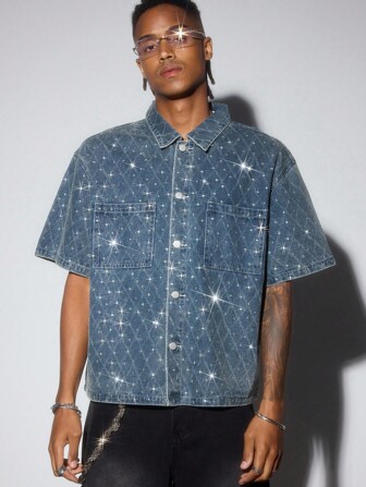 Street Life Chaqueta vaquera de ajuste holgado de moda casual para hombres