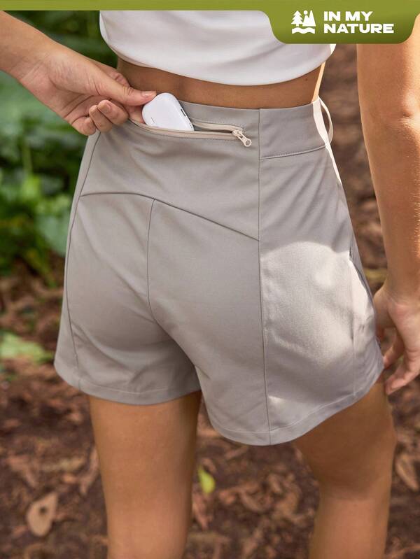 In My Nature Women's Solid Color High Waist Pockets Loose Casual Outdoor Shorts Womens Hiking Shorts  Khaki Shorts Women Womens Hiking Shorts Womens Camping Shorts