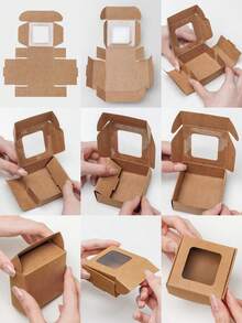 SHEIN 10个/20个装迷你包装纸盒，透明窗口盒，适用于节日、派对、糖果、豆类、小饼干、迷你蛋糕、零食等包装。 - 紙質 - 查看 6