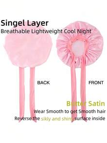 SHEIN Luxury Satin Silk Bandana With Adjustable Tie - Lightweight Hair Care Hat For All Night Comfort, Conditioning And Showering - Men's And Women's Bow Simulated Silk Beauty Hair Care Wide-Brimmed Hat Bandana Sleeping Hat - Multicolor - View 2