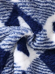 Baby Girl Heart Pattern Plush Long Sleeve Single-Breasted Hooded Jacket Fall Winter