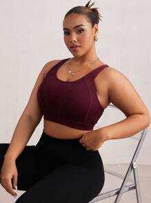 Easithlete Plus Size Women One-Piece Underwire Sports Bra With Adjustable Racerback, High-Impact Support For Chinese New Year