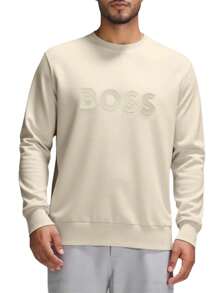 Hugo Boss 男士圆领长袖休闲宽松套头衫，百搭 - 271 淺米色 - 查看 1