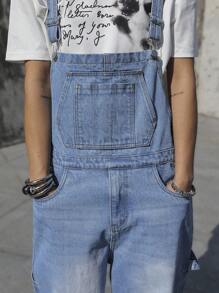 Claim Dot Men's Casual Denim Bib Overalls, Minimalist & Fashionable For Daily Wear College Going Out Urban Hang Out