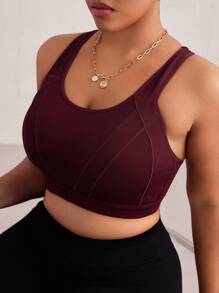 Easithlete Plus Size Women One-Piece Underwire Sports Bra With Adjustable Racerback, High-Impact Support For Chinese New Year