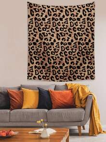 ROMWE Grunge Punk 1pc Chic European & American Leopard Print Polyester Tapestry, Suitable For Daily Living Room Bedroom Wall Decor, Camping Decor, All Season Tapestry - Multicolor - View 2
