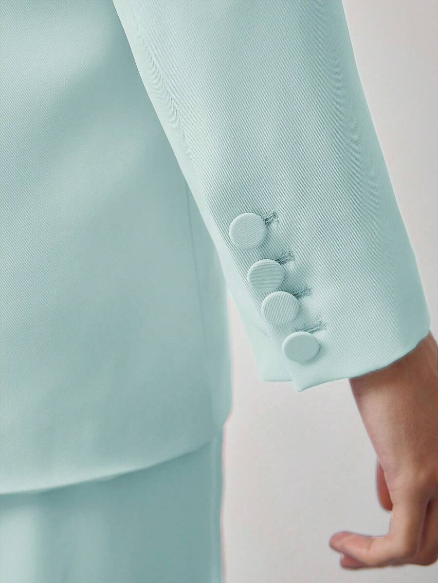 MOTF STUDIO 结构化单纽扣西装外套 - 綠色 - 查看 2