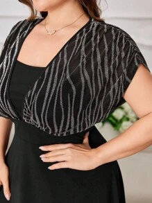 Modelyn Plus Size Women Elegant Cinched Waist Fashion Dress