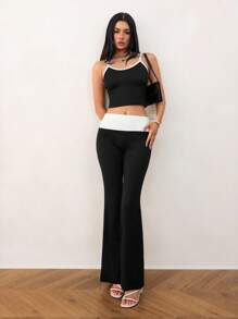 SHEIN Tall Neues Sommer-Design Kontrastfarben Träger-Top und Hosen Set, geeignet für Frühling/Sommer