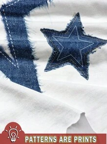 SHEIN Leap Crew 青少年女孩休闲简约短袖上衣和裤子 2 件套，夏季