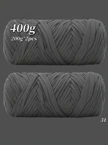400克（200克*2），2绞装优质高弹布条纱线，适用于手工编织包袋、篮子、地毯、鞋子、各种家居用品和DIY手工艺品，有多种颜色可供选择 - 2卷布條 - 查看 41