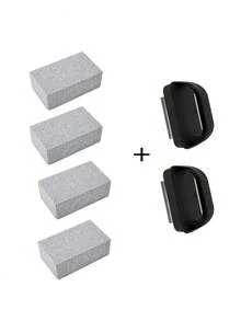 SHEIN 3 件装烤架清洁砖，带耐热手柄，浮石烤盘清洁石，可切割的多功能污渍和油污清洁刷，去除烧烤、游泳池、水槽的污渍，适用于炉灶、水槽、餐具、煎锅、烧烤网清洁、厨房、浴室、家居、家庭用品圣诞节节日礼物赠送，1 件 - 彩色 - 查看 8