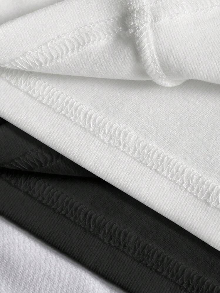 Jaqueta Esportiva Casual Ajustada de Manga Longa com Zíper Preto e Branco, Agasalho Fino para o Outono - Branco - Visão 3