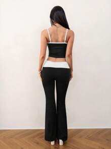 SHEIN Tall Neues Sommer-Design Kontrastfarben Träger-Top und Hosen Set, geeignet für Frühling/Sommer