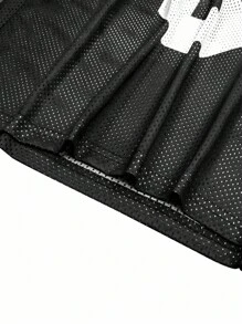 Manfinity Campus Court Plus Size Men Mesh Fabric T-Shirt With V-Neck - Black - View 6