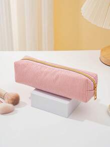 1个大容量灯芯绒笔袋，简约纯色灯芯绒文具收纳盒，桌面文具收纳盒，学生必备文具收纳用品。返校季 - 彩色 - 查看 8