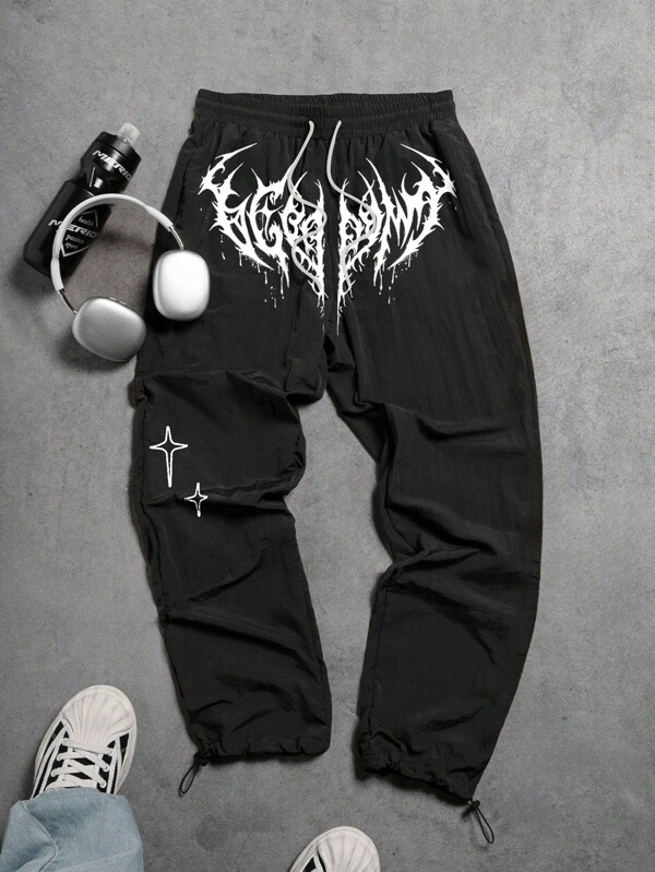 Sport MetroGents Pantalones de chándal casuales con cordón y estampado para hombres
