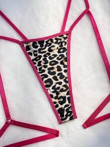 Women's Leopard Print Criss-Cross Straps Sexy Romper Underwear Outer For Going Out - Multicolor - View 7