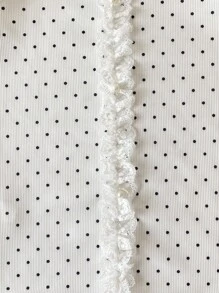 2pcs/Set Girls' Lace Trim Comfortable Soft Undershirts Young Girl Tank Tops Girls White Tank Top Lace Trim Tank Top Polka Dot Tank Top Girls Summer Tops - White - View 3