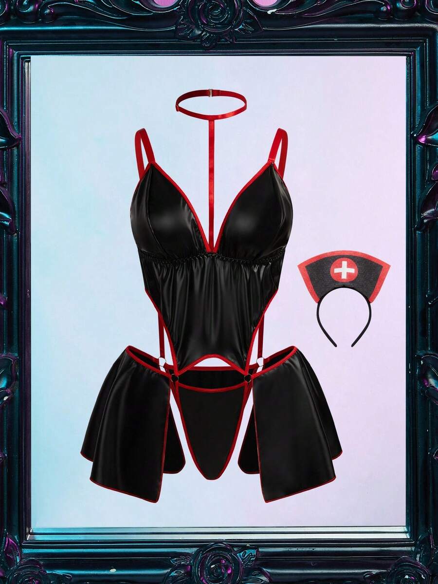 Spicy Aura 2pcs Plus Size Wireless Lingerie Set For Rave - Black - View 1