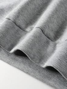 Manfinity Homme 男士字母印花圆领休闲宽松长袖套头衫芝加哥运动衫灰色运动衫男士运动衫运动衫男士运动衫万圣节 - 灰色 - 查看 7