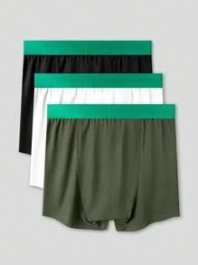3pcs Men's Casual Lightweight Sports Underwear Shorts With Elastic Waistband, Comfortable Loungewear - Multicolor - View 2