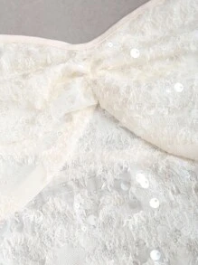 SHEIN Unity Áo hai dây đính hạt gợi cảm cho nữ - trắng - Xem 9