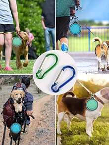 2pcs Portable Collapsible Dog Bowls With Lids - Travel-Friendly Food And Water Bowls With Lids