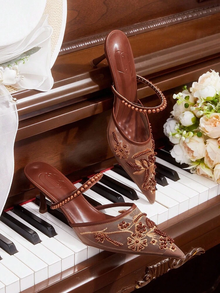 CUCCOO HITCHD Women's Mid Heel Pointed Toe Pumps, Party Shoes