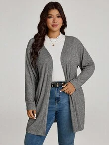 Comfylo 大码纯色休闲外套，适合春秋季穿着，灰色商务休闲风 - 灰色 - 查看 5