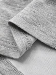 DAZY 女士不对称领长袖卫衣半裙两件套，秋冬款 - 深灰色 - 查看 8