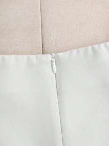 Franclia Set de 2 piezas: Top de camiseta acanalada con cinturón y minifalda pantalón corto para universidad - Blanco y Negro - Ver 5